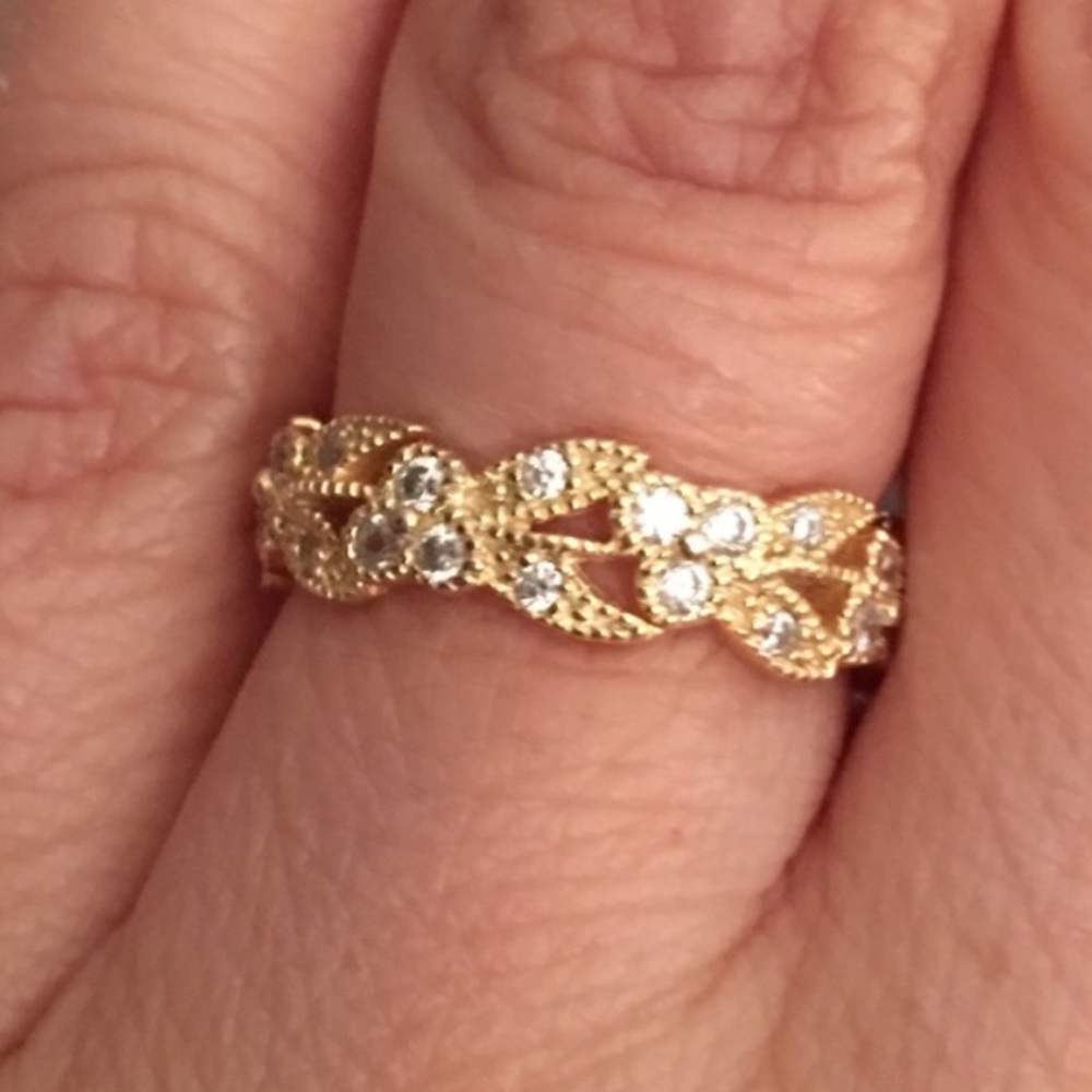 18K gold plated CZ sterling silver Sam & Co ring - Picture 4 of 12